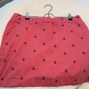 Pink skirt with navy anchors size L